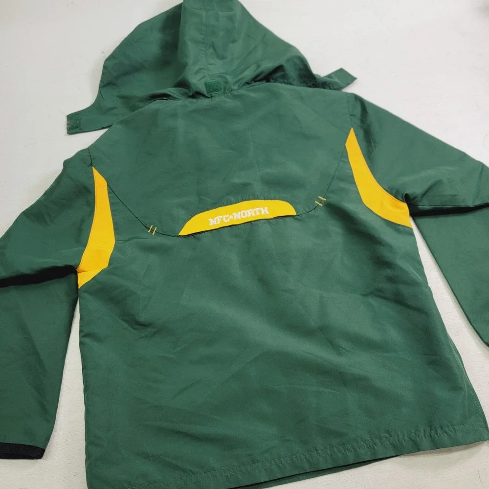 Green Bay Packers Jacket Youth Boys Sz M (12-14) Reebok NFL Windbreaker‎ Jacket